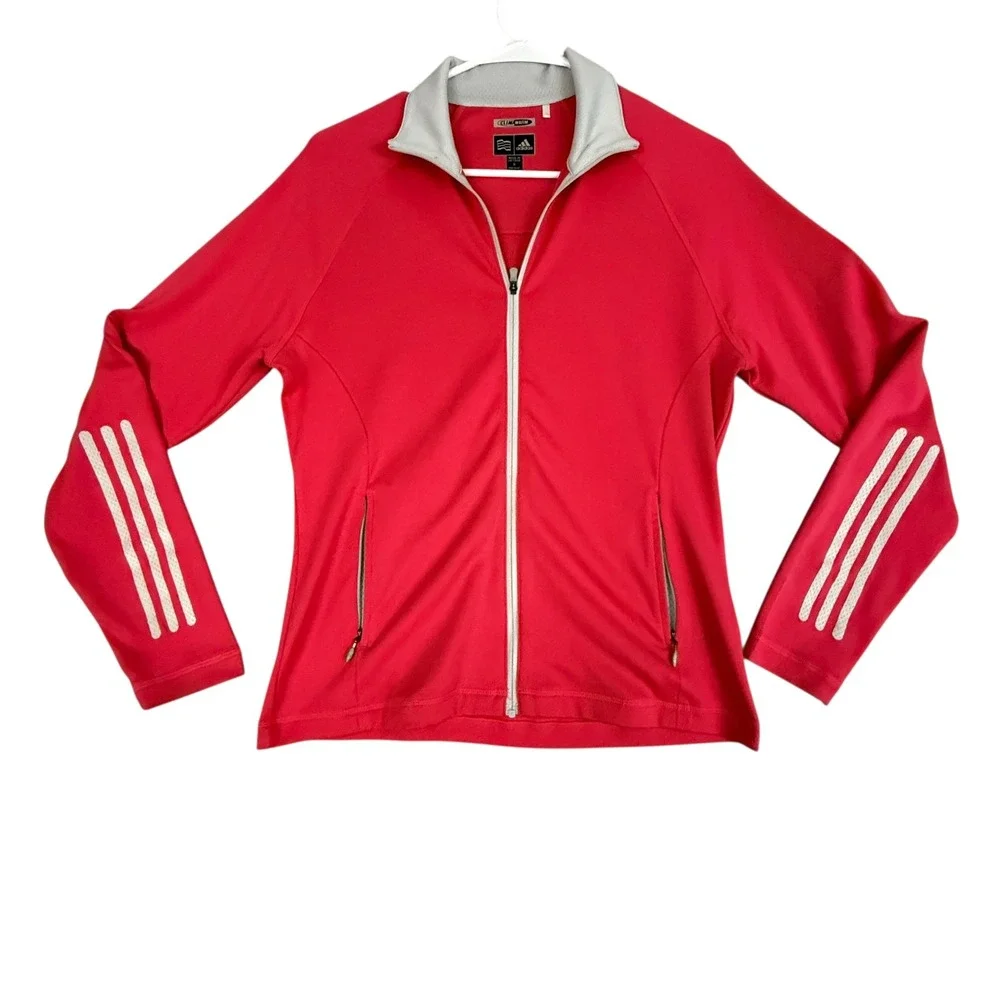 Adidas ClimaWarm Golf Jacket Womens Small Long Sleeve Pink Athletic Performance
